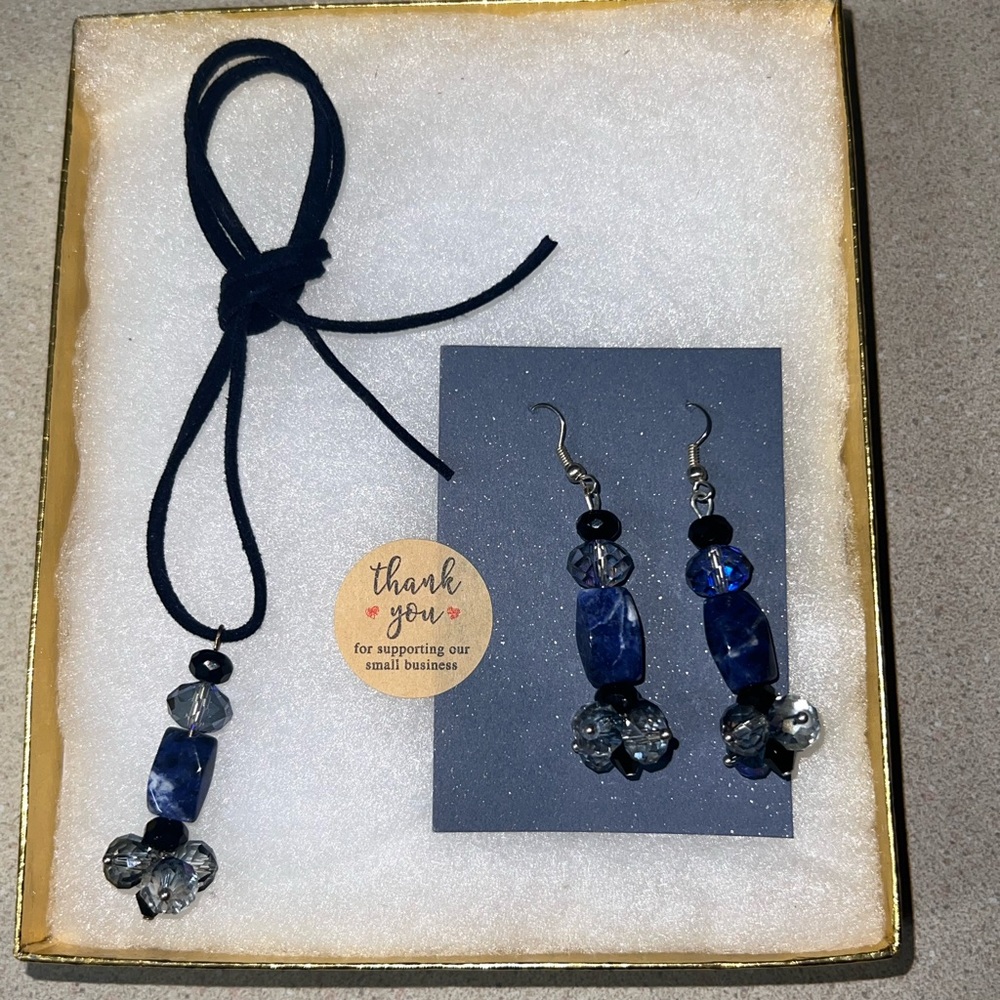 Handmade Necklace And Earrings Set In Gift Box
